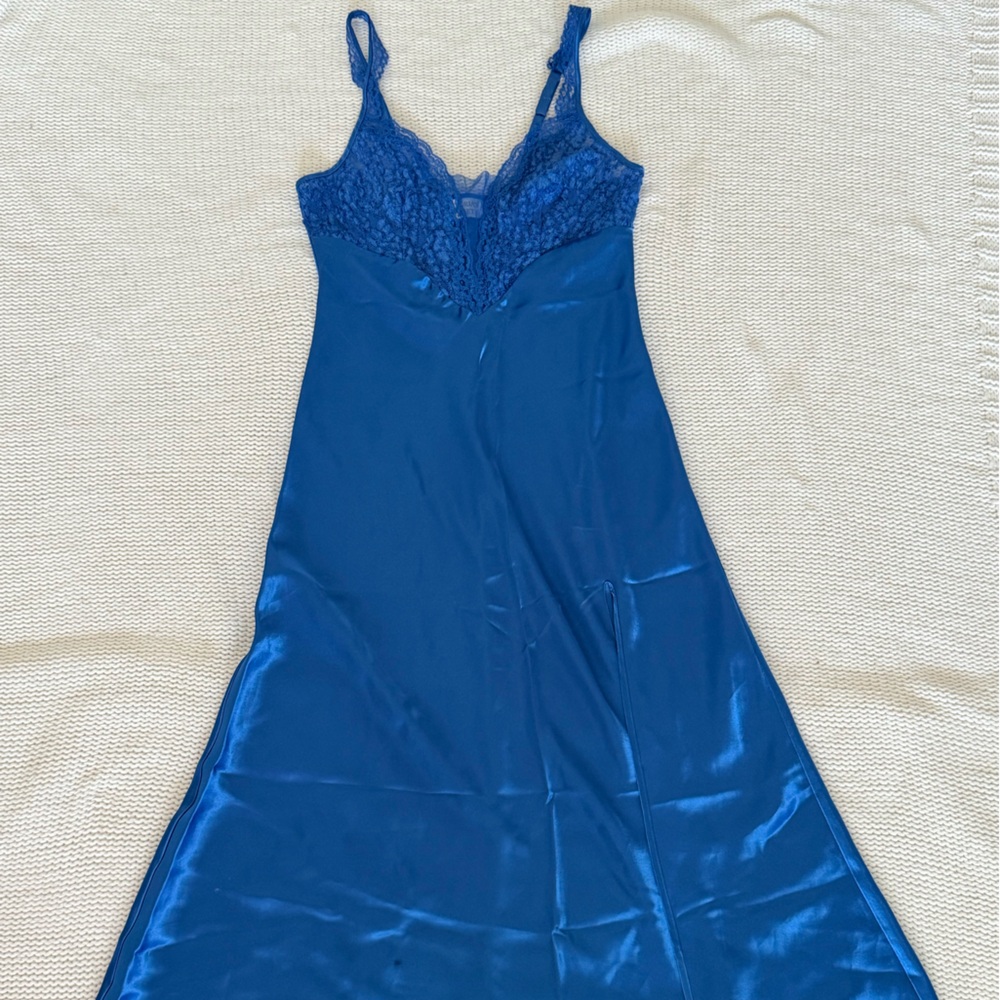 Victoria's Secret Deep Blue Lace Chemise